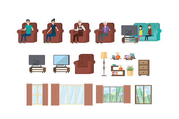 Cozy Living Room Family Set preview 2
