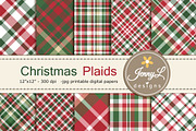 Christmas Plaids Digital Papers, a Pattern Graphic by JennyL Designs (Thumbnail 1 of 3)