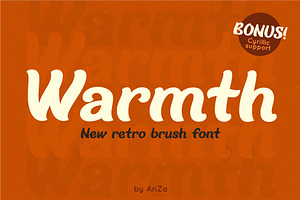 Warmth - retro brush bold font