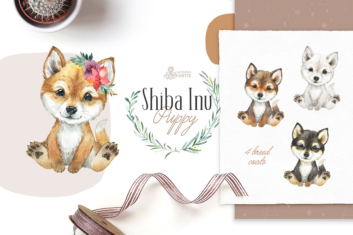 Puppy Paws 5. Watercolor Collection, an Illustration by OctopusArtis (Photo 3 of 11)
