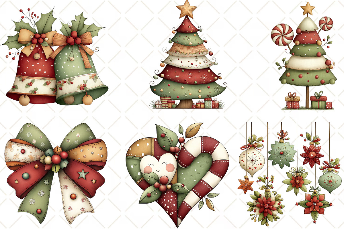 Whimsical Christmas Clipart, an Illustration by Black Bird Studio (Photo 3 of 6)