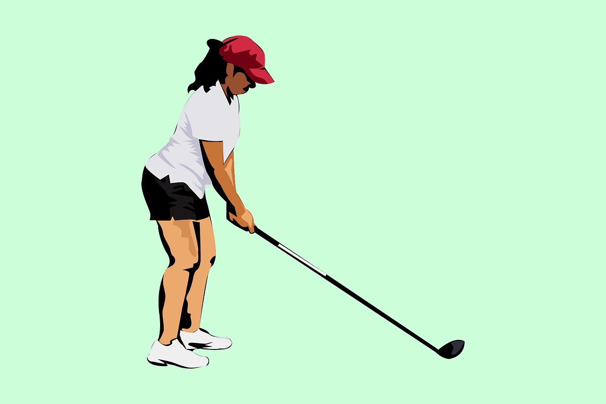 Woman playing golf, a Sport Illustration by Sumberpangan (Photo 2 of 3)