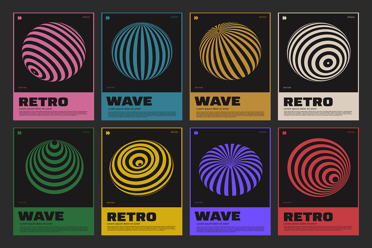 80 MODERN GEOMETRIC VECTOR POSTERS, a Texture Graphic by craftlove (Photo 11 of 14)
