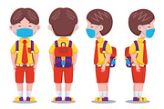 Cute Kids Boy Student Vector Pack, an Object Graphic by MEDZ (Thumbnail 10 of 13)