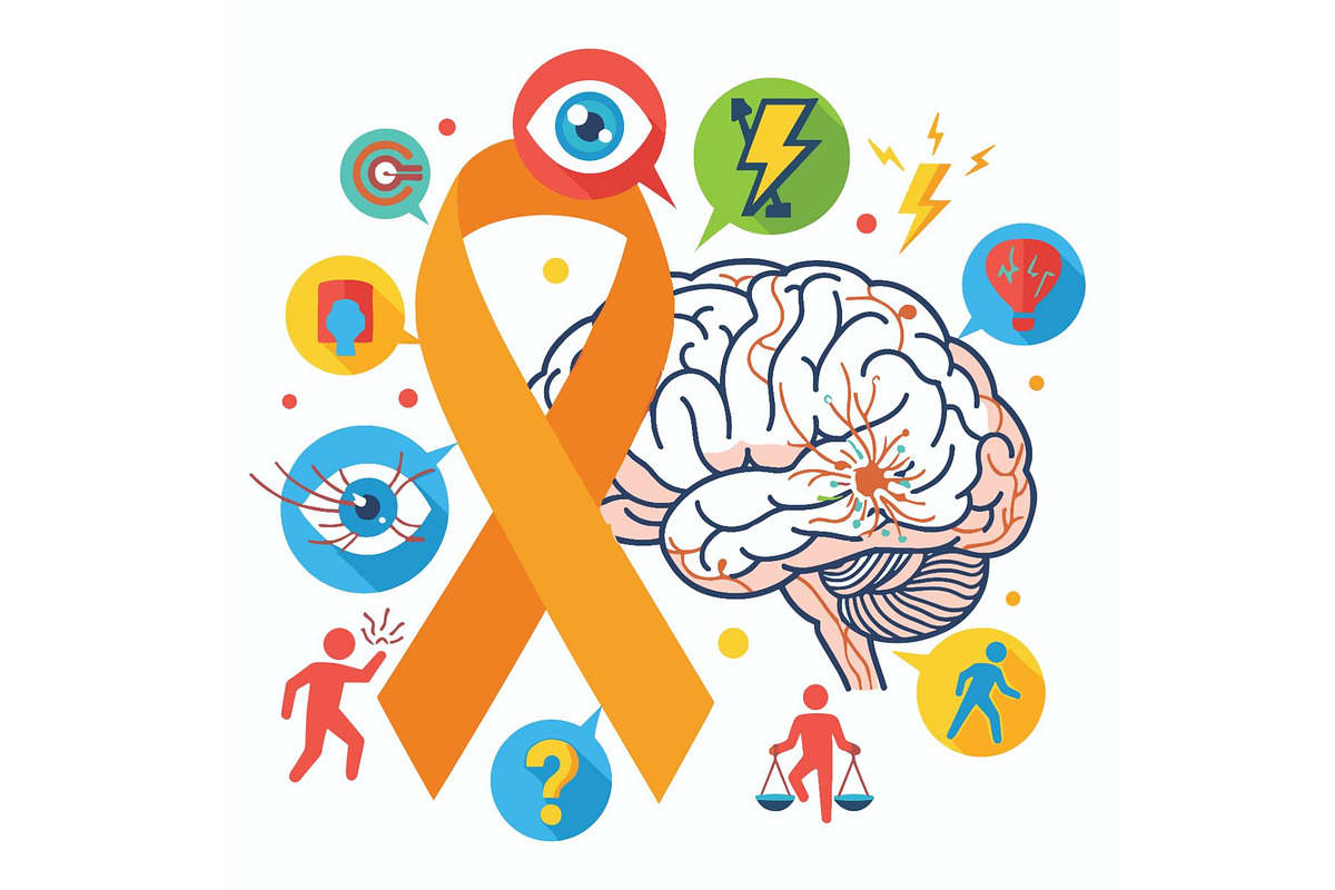 Multiple Sclerosis Awareness Brain, a Person Illustration by Designer_Momina (Photo 12 of 16)