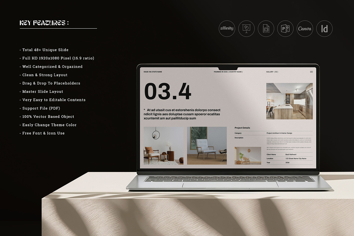 Interior Design Template | CANVA, a Presentation Template by TemplateFolio-Shop (Photo 3 of 17)