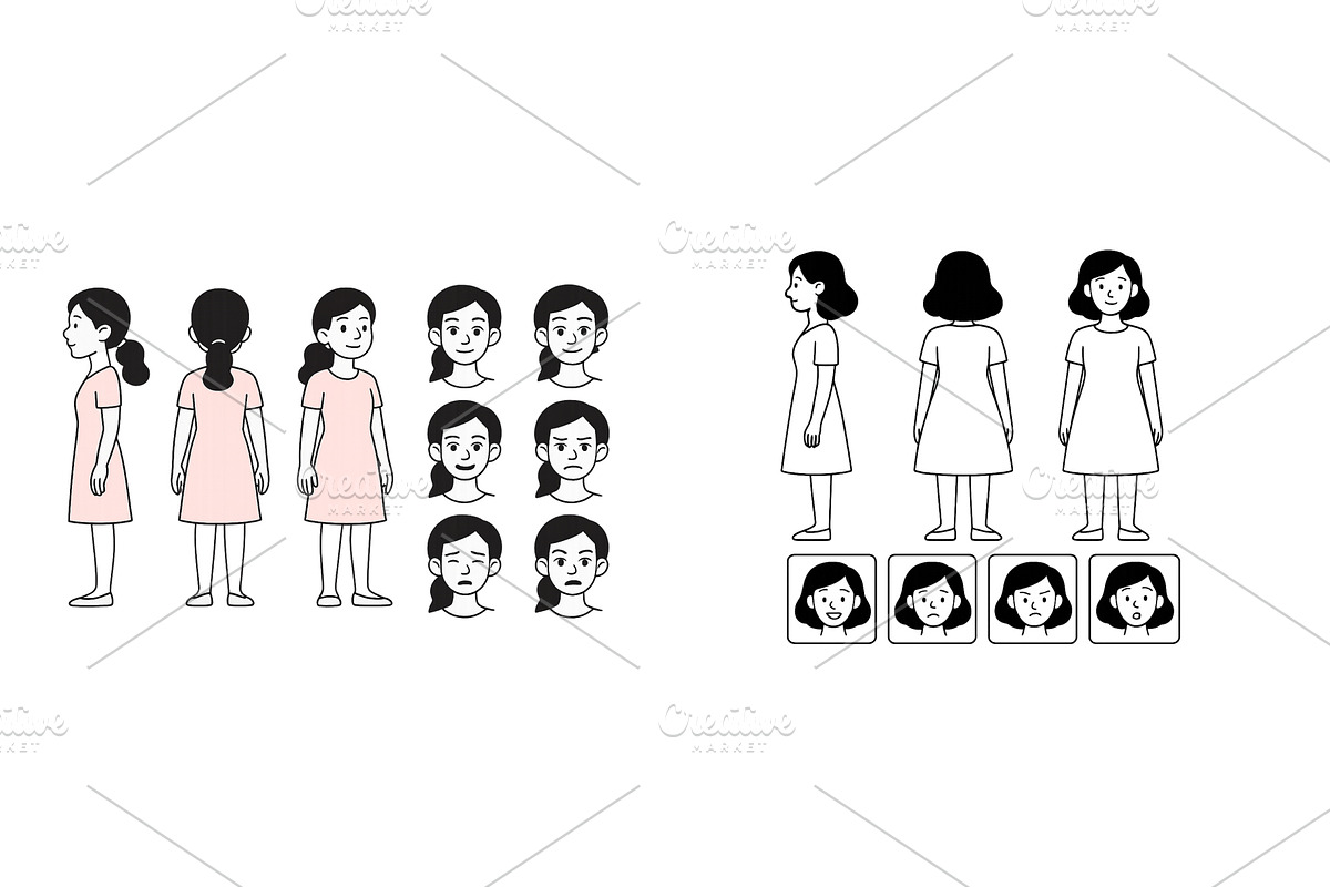 Character design of a young girl in, an Illustration by ZinetroN