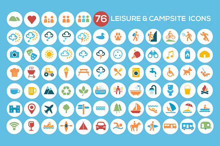Camping, Leisure & Tourism Icon Set, an Icon by Mels Brushes