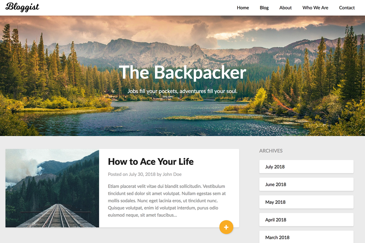 Bloggist Premium, a WordPress Template by SuperbThemes