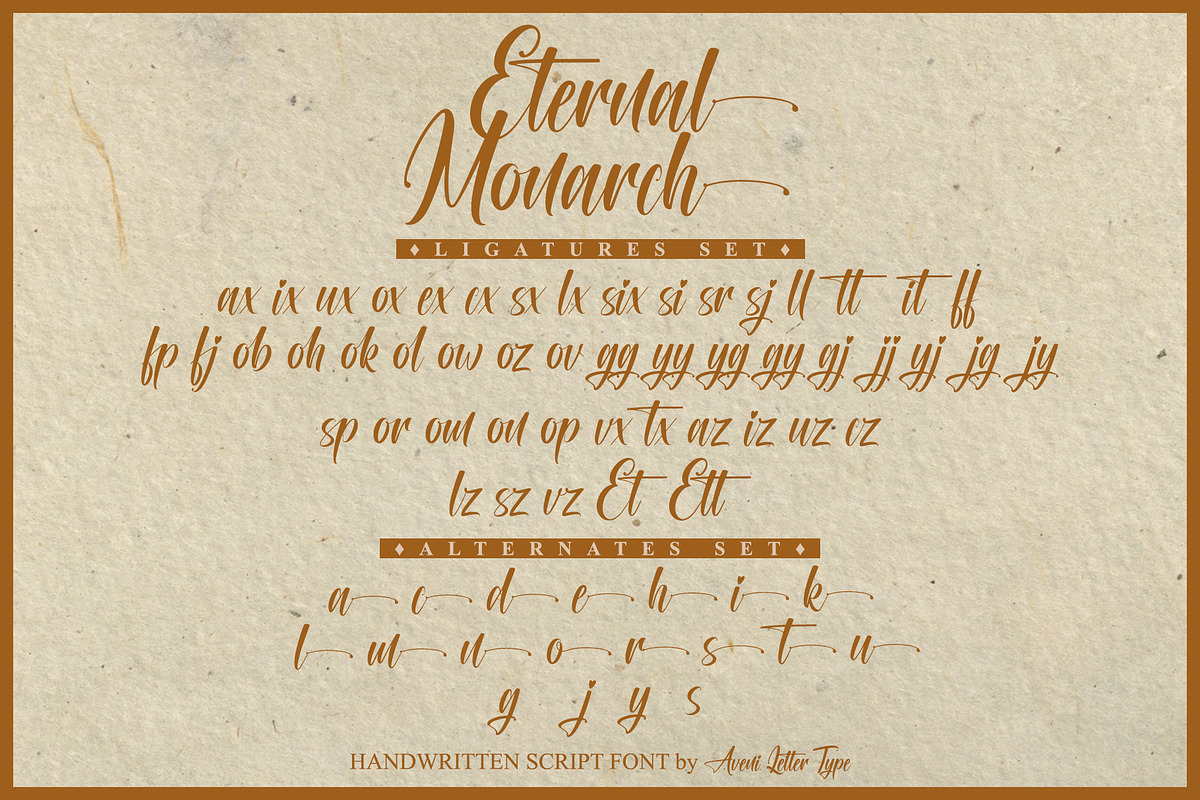 Eternal Monarch | Handwritten, a Handwritten Font by Aveni Letter Type (Photo 9 of 10)