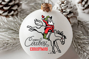 Cowboy Santa Driving Horse Svg, Png