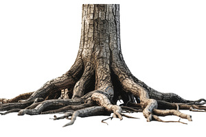 Realistic tree roots isolated image, a Photo by DanFLCreativo