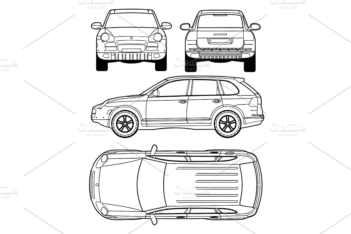Classic Car Cayenne - Vector drawing, an Illustration by Digital-Clipart