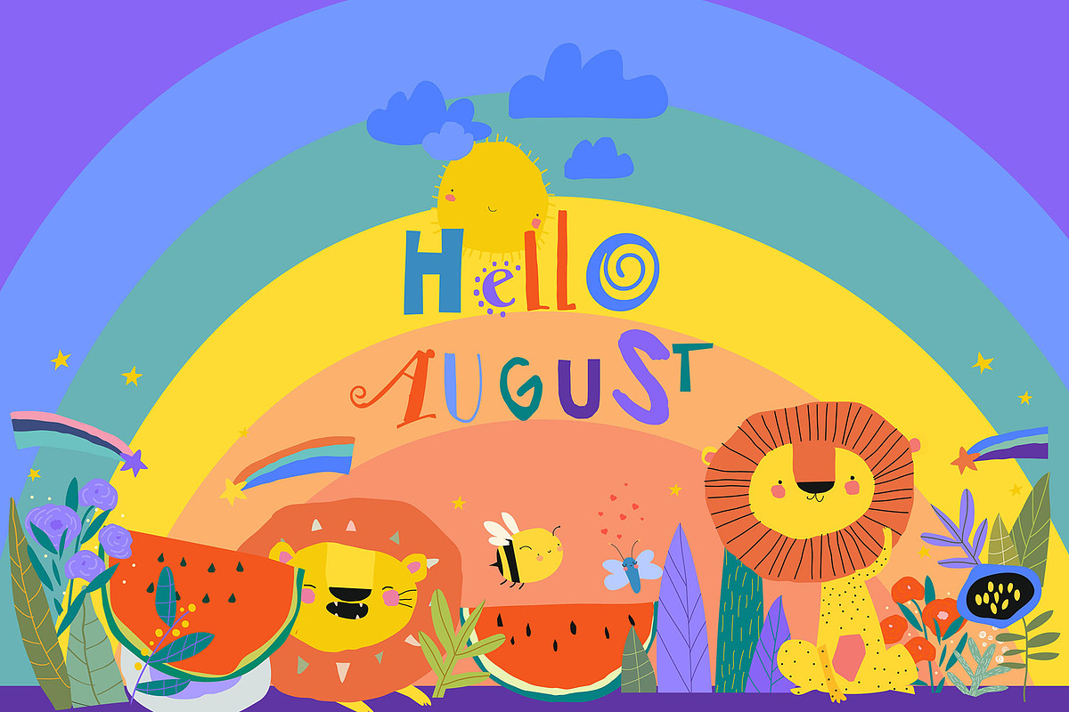 Lions With Watermelon in Frame, an Animal Illustration by Maria Starus (Photo 3 of 3)