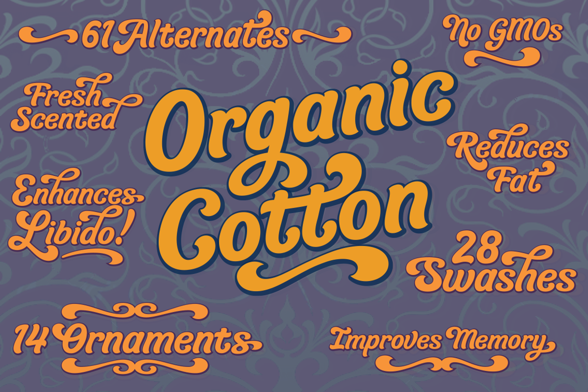 Organic Cotton, a friendly font preview 2