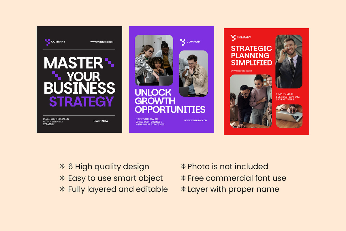 Strategy Bussines Instagram Template, a Social Media Template by adoestudio (Photo 2 of 4)