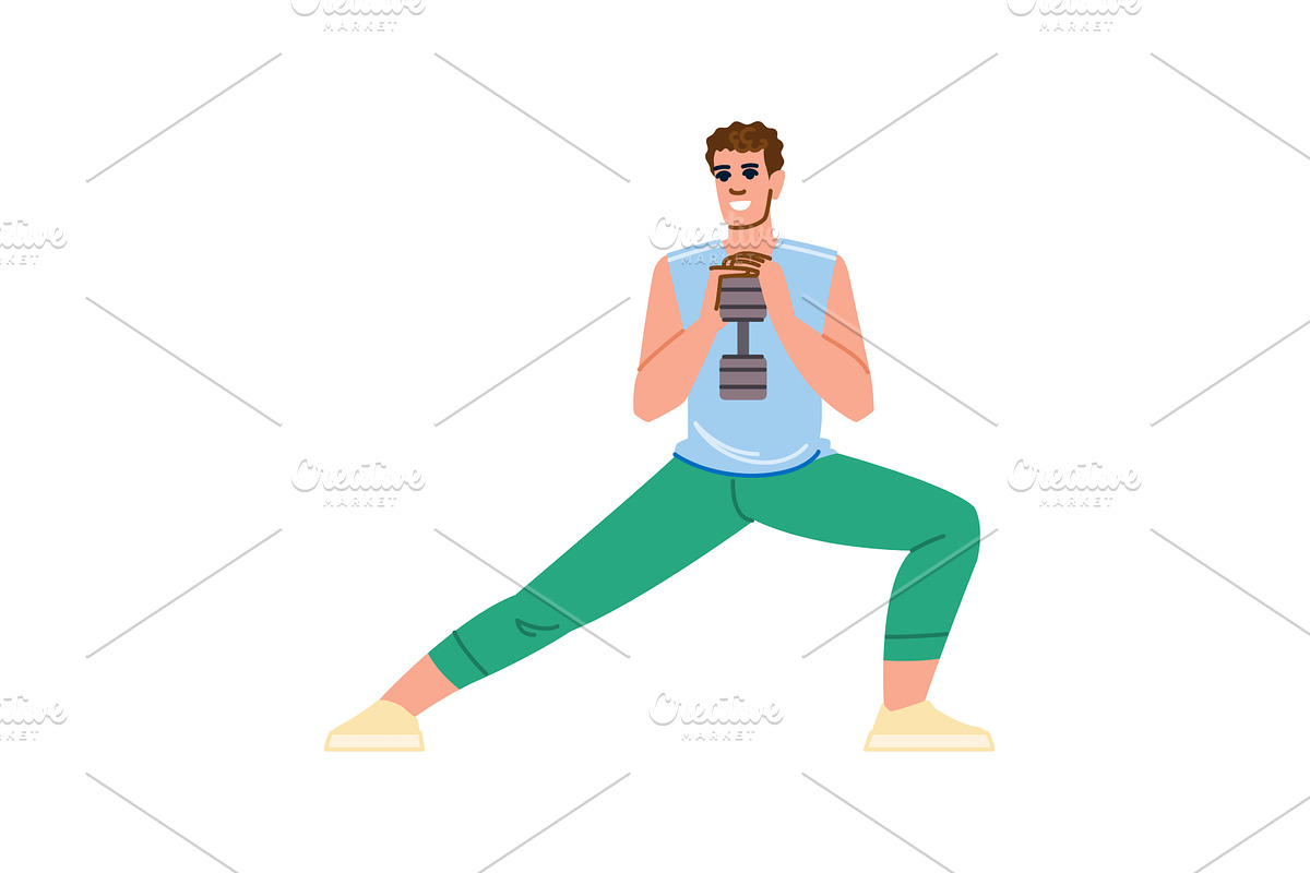 Sportsman doing lunges with, a Sport Illustration by pikepicture