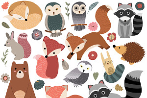 110 Pc Huge Woodland Clipart Set