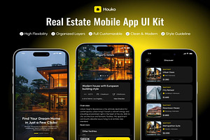 Houko Real Estate Mobile App UI Kit, an UI Kit Template by Creative Perspective