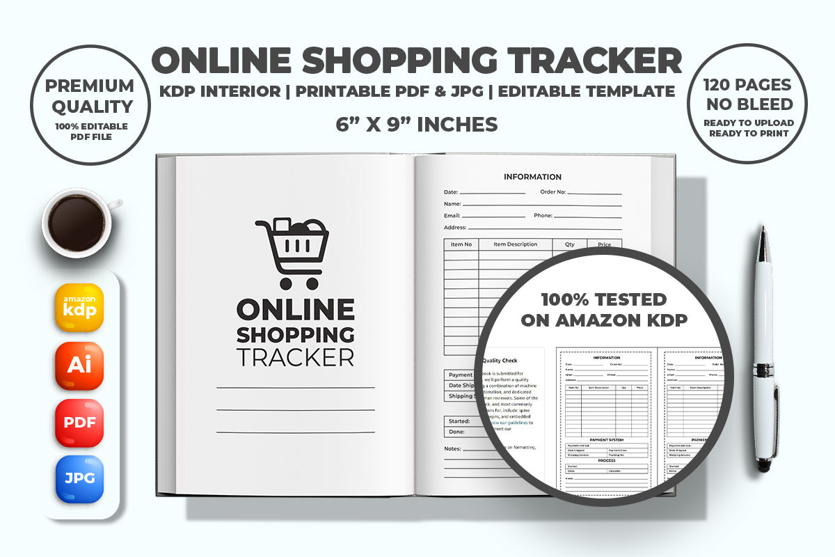 Online Shopping Tracker KDP Interior, a Templates & Theme by M9 Design (Photo 2 of 3)