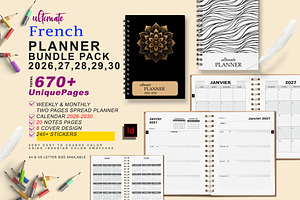 Ultimate French Planner Bundle 26-30, a Stationery Template by ROJI CREATOR