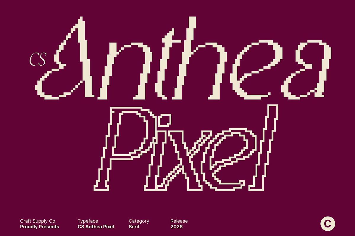 CS Anthea Pixel, a Serif Font by Craft Supply Co. (Photo 1 of 8)