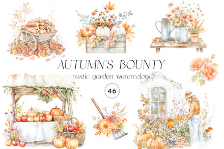 Autumn's Bounty - gardening clipart