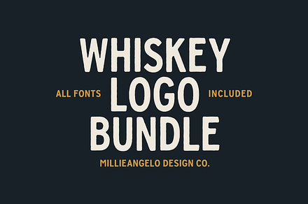 Whiskey Logo Bundle + Fonts, a Branding & Logo Template by Millieangelo