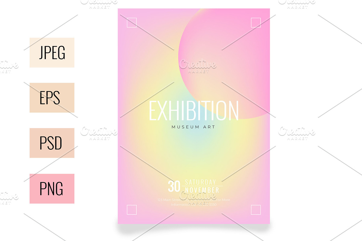 Pink Exhibition Poster Templates, a Flyer Template by bungamustia