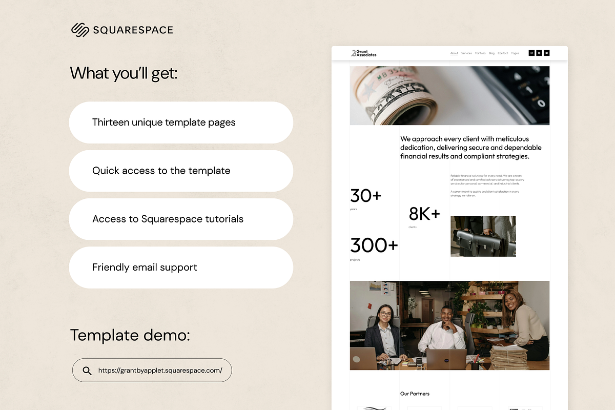 Squarespace Template: Grant, a Squarespace Template by Applet Studio (Photo 3 of 6)