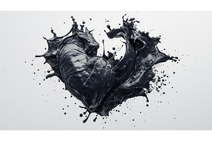 Splash of black liquid forming the, an Illustration by Sergey Kotenev