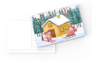 Snowy Friends Time Winter Watercolor, a Seasonal Illustration by CreativeValuation (Thumbnail 12 of 14)