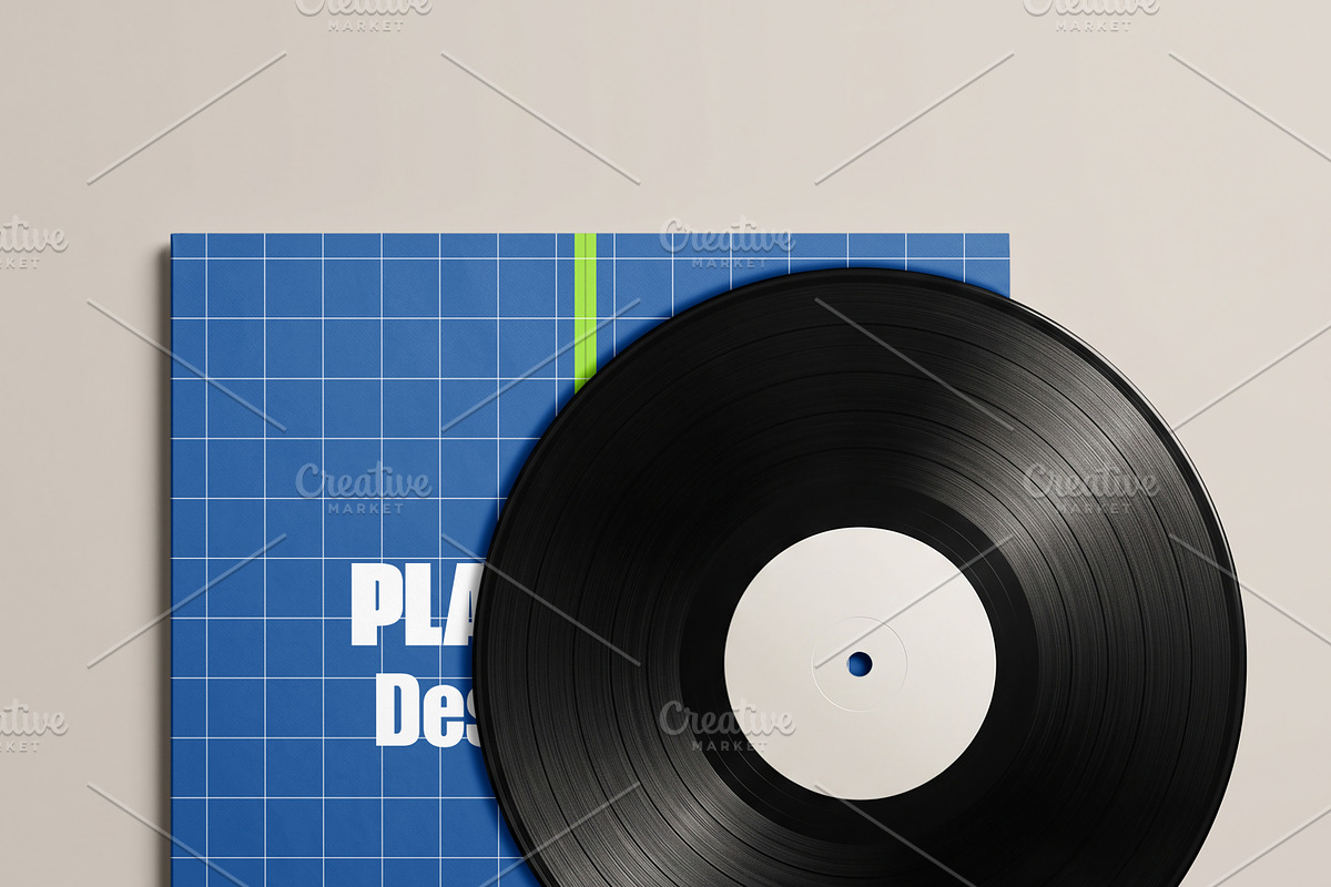 Vinyl Record and Album Sleeve Mockup, a Packaging Mockup by Pixel Foundry (Photo 5 of 6)
