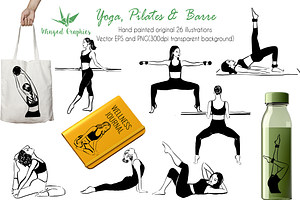 Yoga, pilates & barre illustrations
