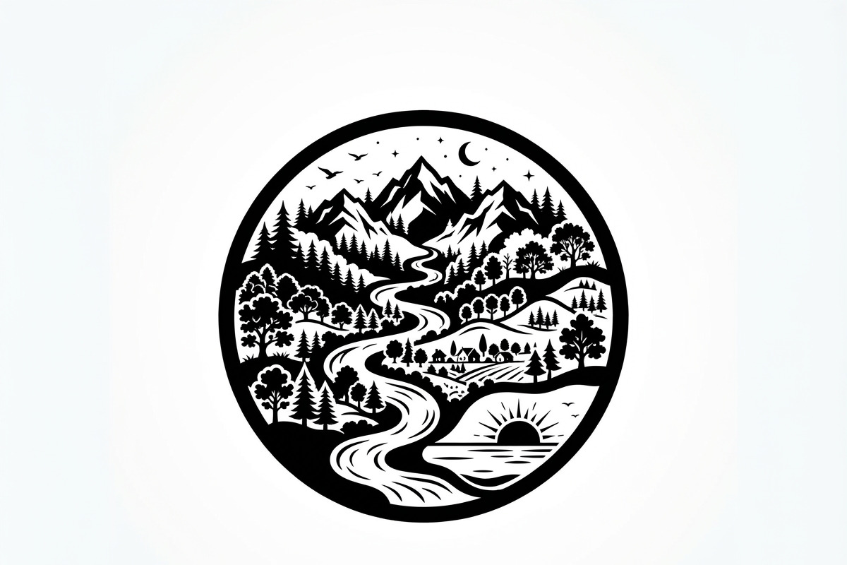 60 Eco Globe Landscape Silhouette, a Technology Illustration by Amazin_art (Photo 19 of 25)