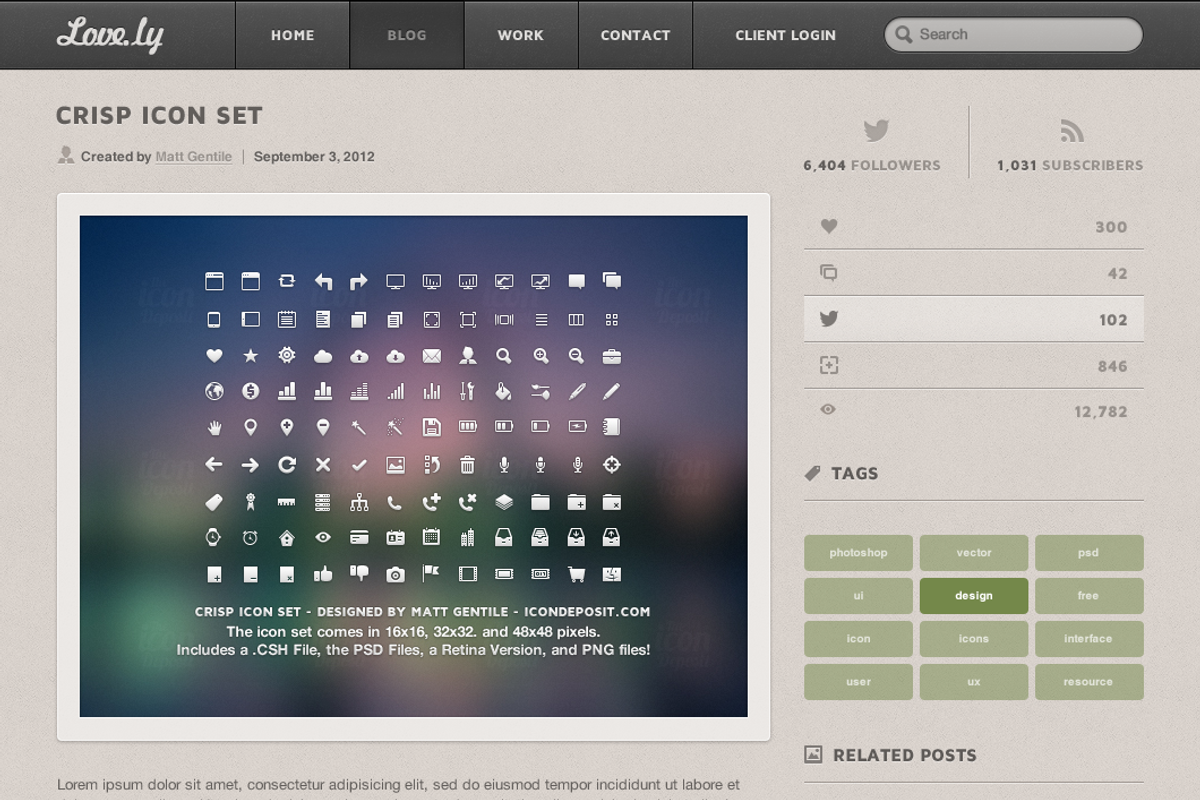 Love.ly Personal Designer Template, a Websites & App Template by IconDeposit (Photo 4 of 5)