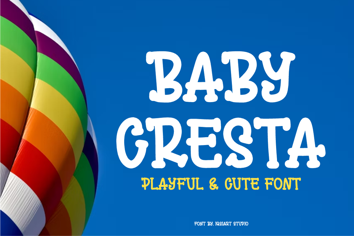 Baby Cresta - Kids Font, a Serif Font by Iqsiart Studio (Photo 1 of 7)