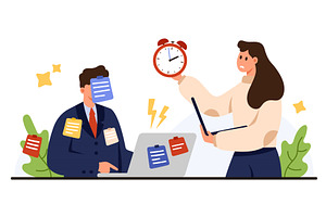 Busy Employees Multitasking Under, a Finance Illustration by Flashvector