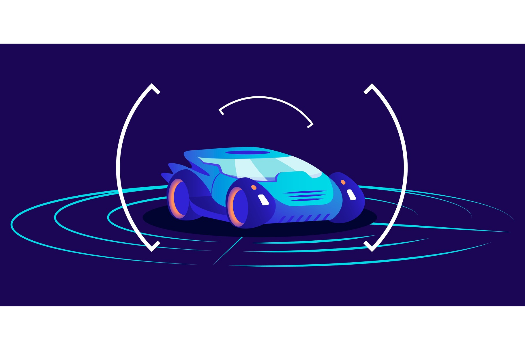 Driverless car vector illustration | Technology Illustrations ...