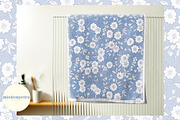 Vintage Blue and White Block Print, a Pattern Graphic by Mieken Petra Designs (Thumbnail 2 of 4)