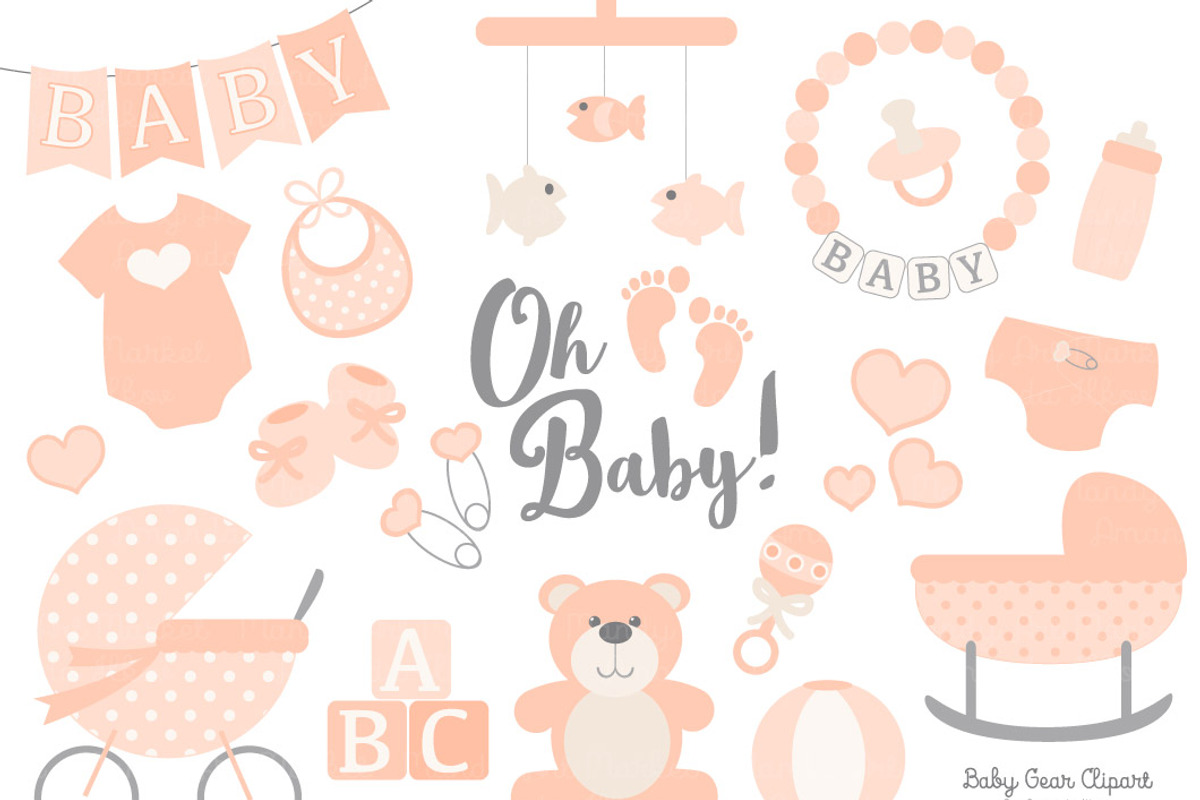 Peach Baby Clipart, an Illustration by Amanda Ilkov (Photo 1 of 2)