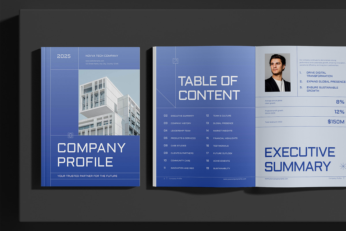 Gradient Minimalist Company Profile preview 2