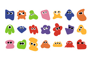 Cute abstract blob characters