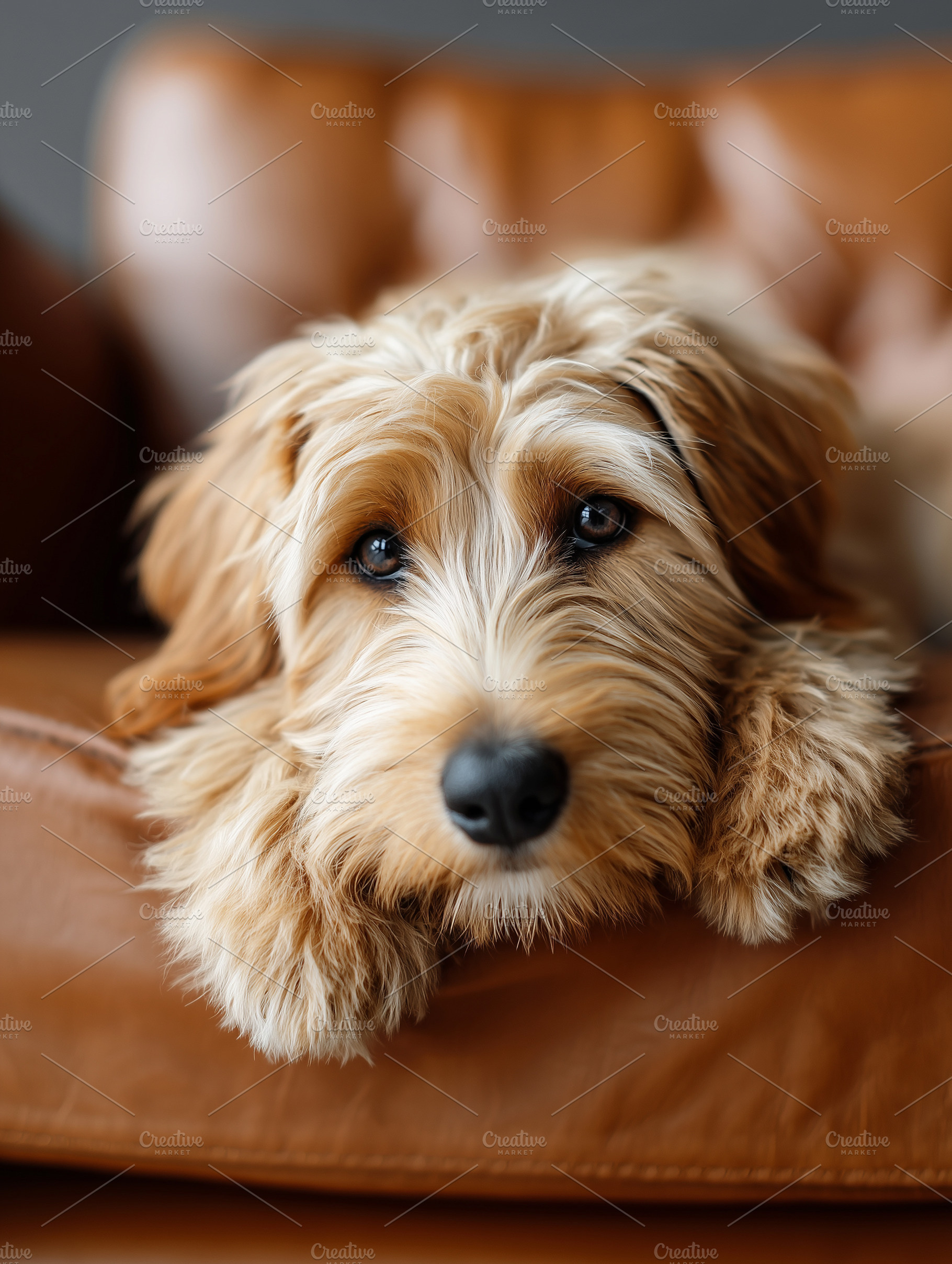 Cute fluffy mixed breed dog relaxing, an Animal Photo by MistyDay