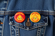 Pin Badge on Denim Mockup, a Merchandise Mockup by Nathatype (Thumbnail 4 of 9)