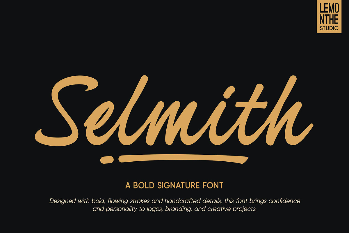 Selmith | Bold Signature, a Script Font by Lemonthe (Photo 1 of 9)