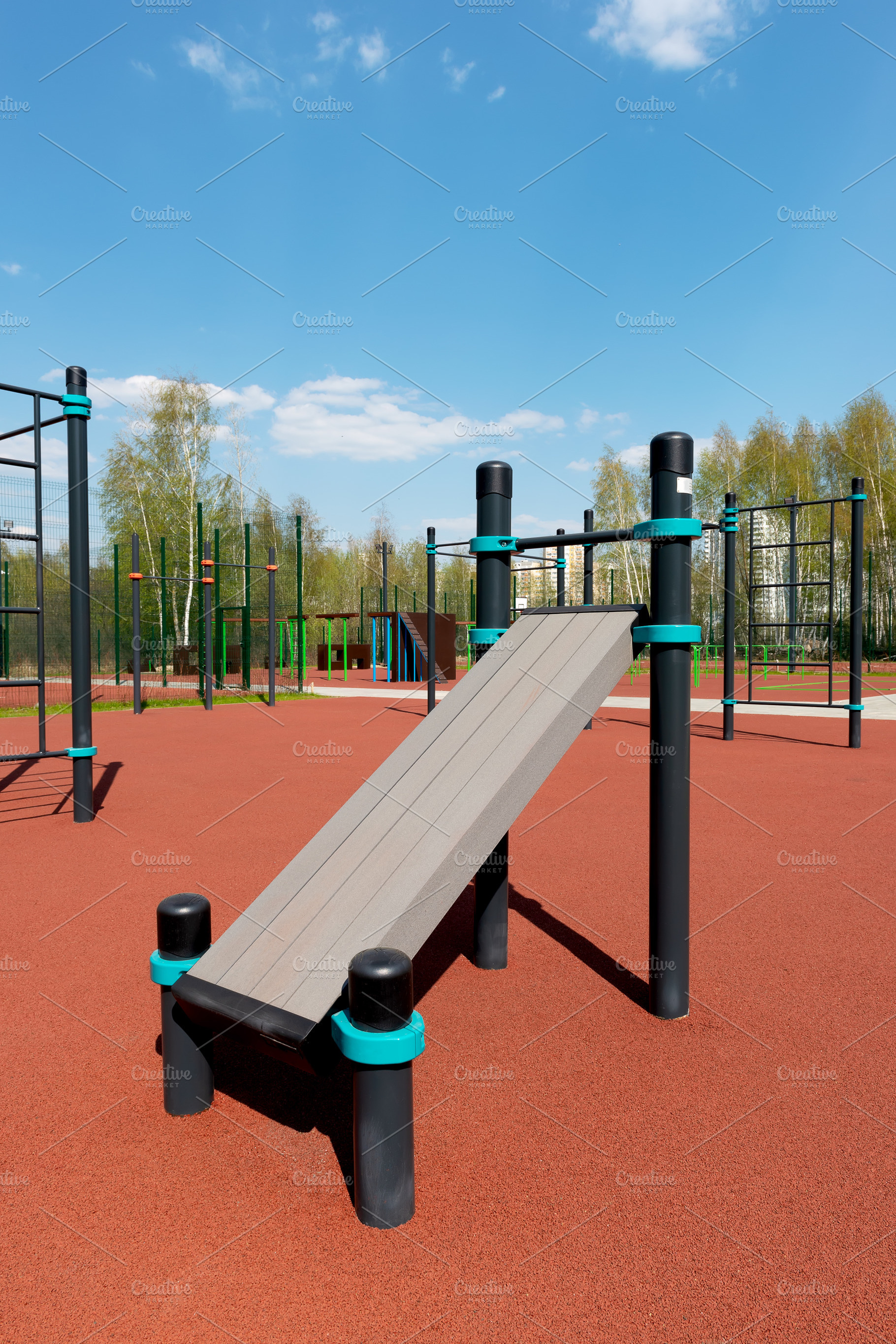 Outdoor gym for street workout, a Sports & Recreation Photo by FedotovAnatoly