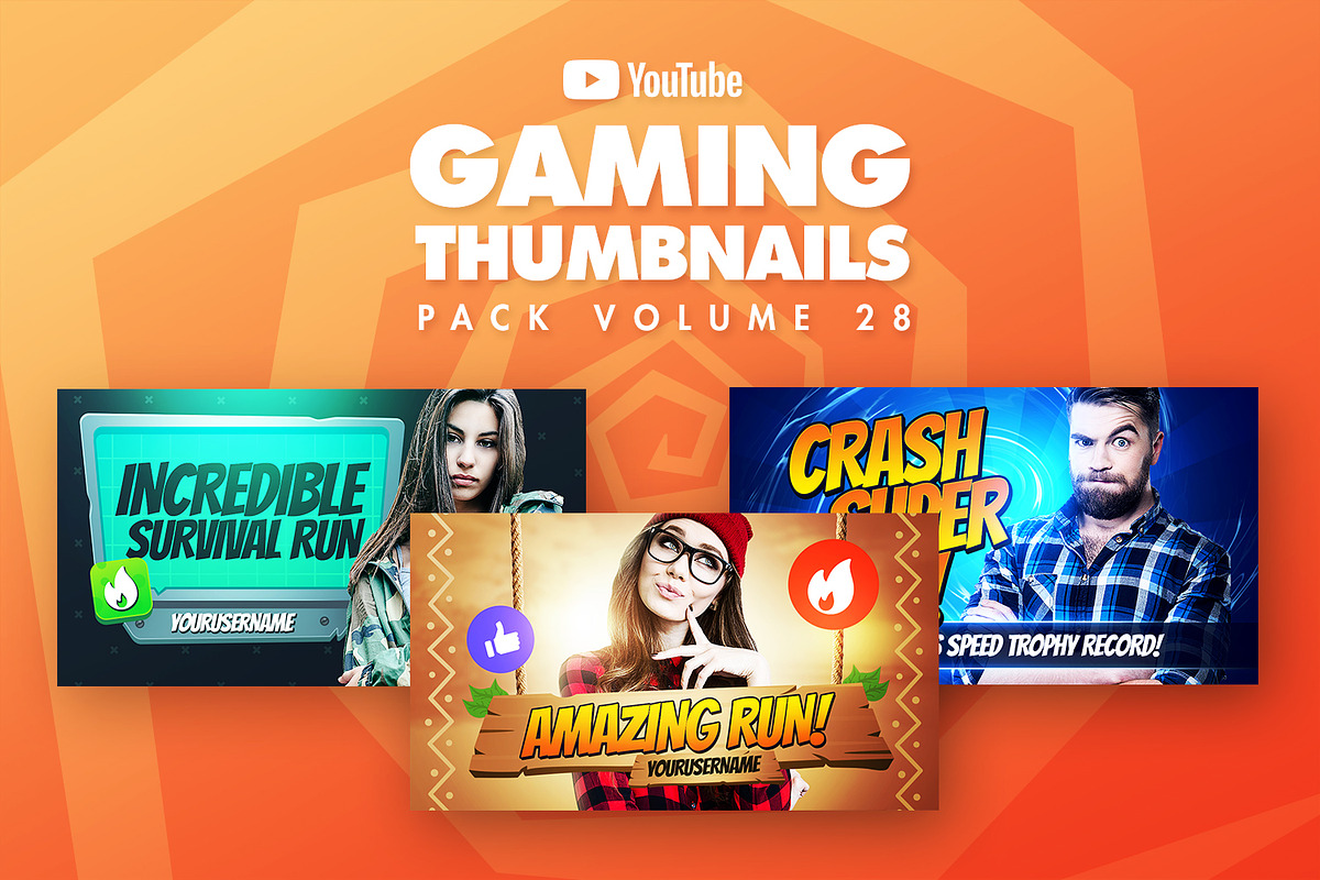 Gaming Youtube Thumbnails Pack 28, a Social Media Template by Odin_Design