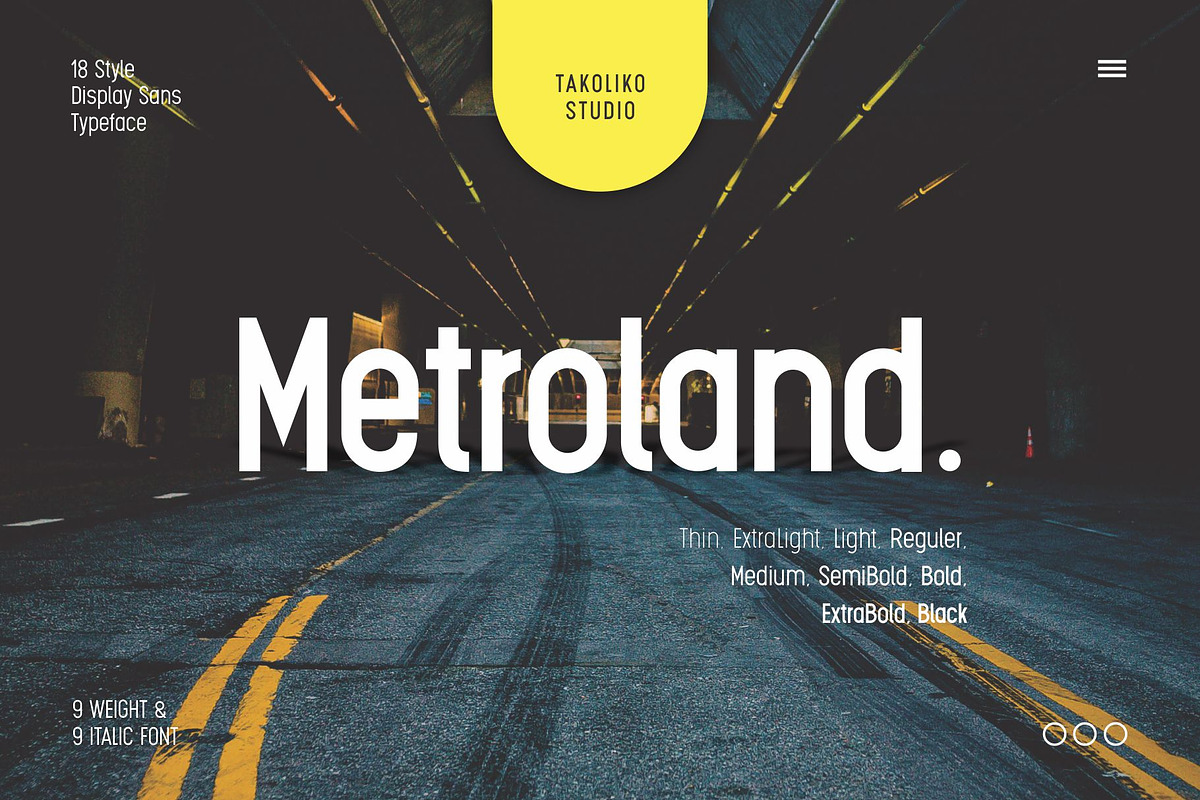 Metroland, a Sans Serif Font by takoliko (Photo 1 of 11)