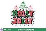 Holly Jolly Teacher Christmas SVG, a Graphic by mh_arif (Thumbnail 4 of 4)